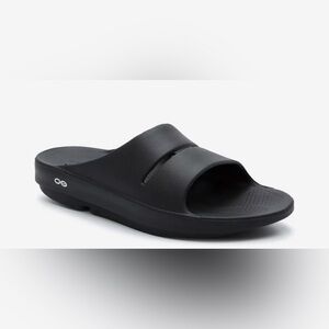 OOFOS Men's Black Sandals, OOFOS OOahh Slide Sandal - Men's